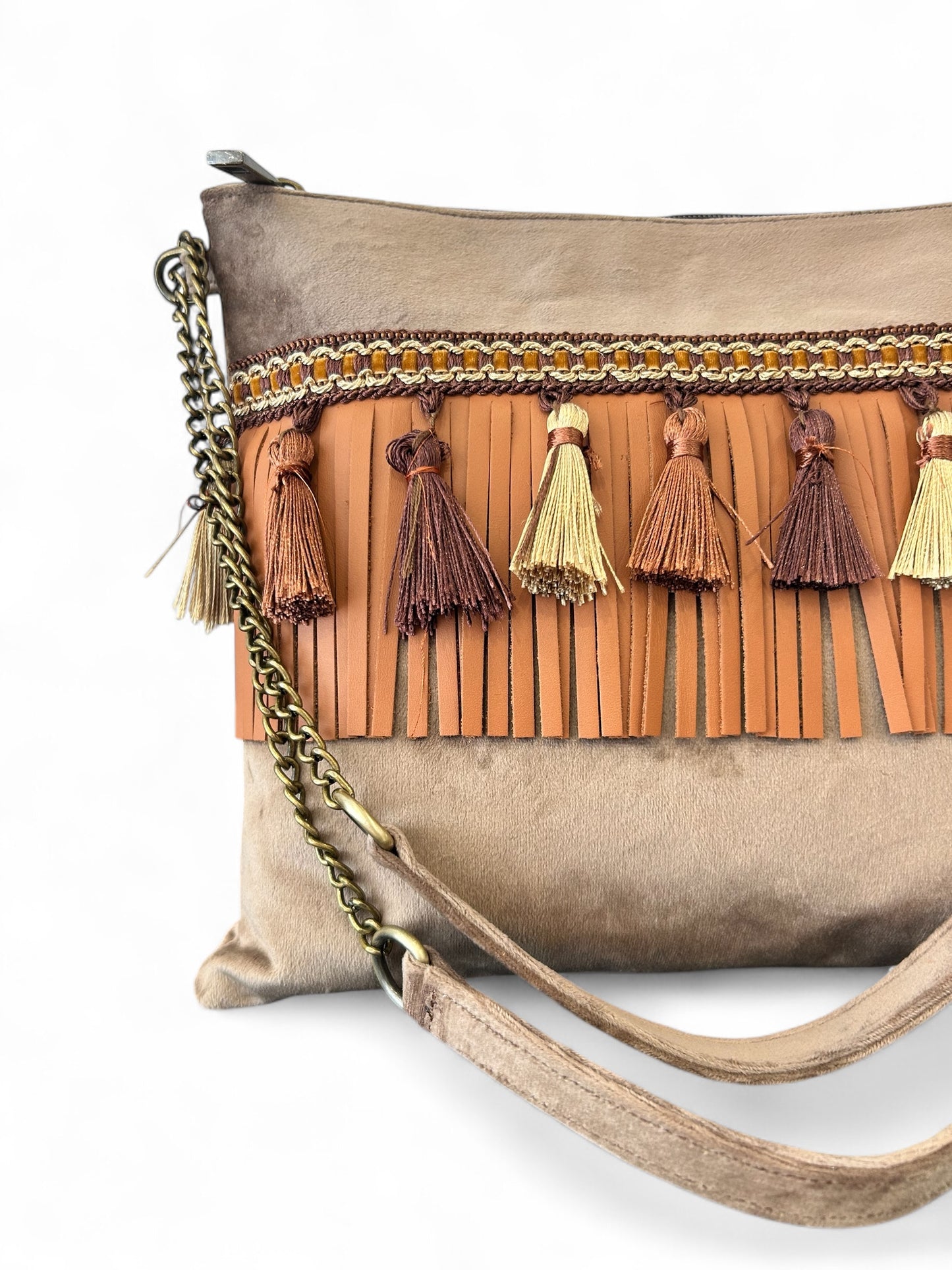 FANCIFUL POCHETTE SS25 - velluto e frange