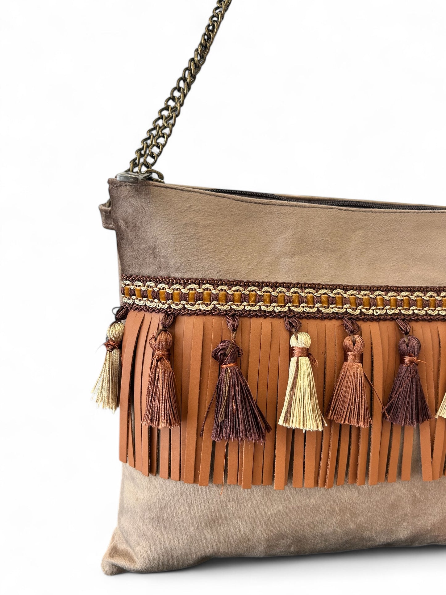 FANCIFUL POCHETTE SS25 - velluto e frange
