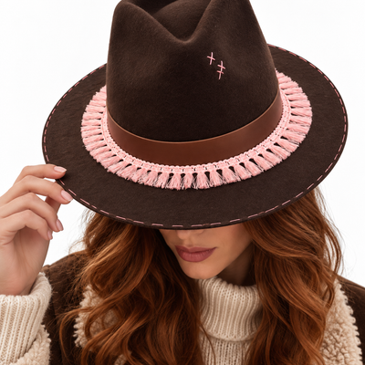 Cappello Piè Tofana Marrone e rosa