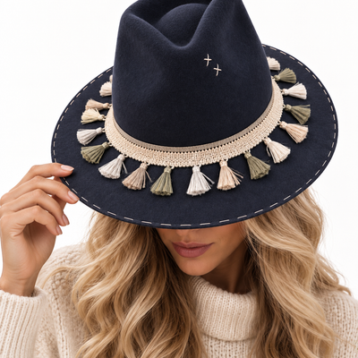Cappello Nuvolao blu e panna
