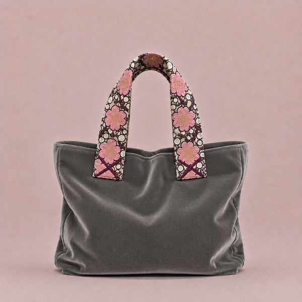 Mini Bag flower grigia
